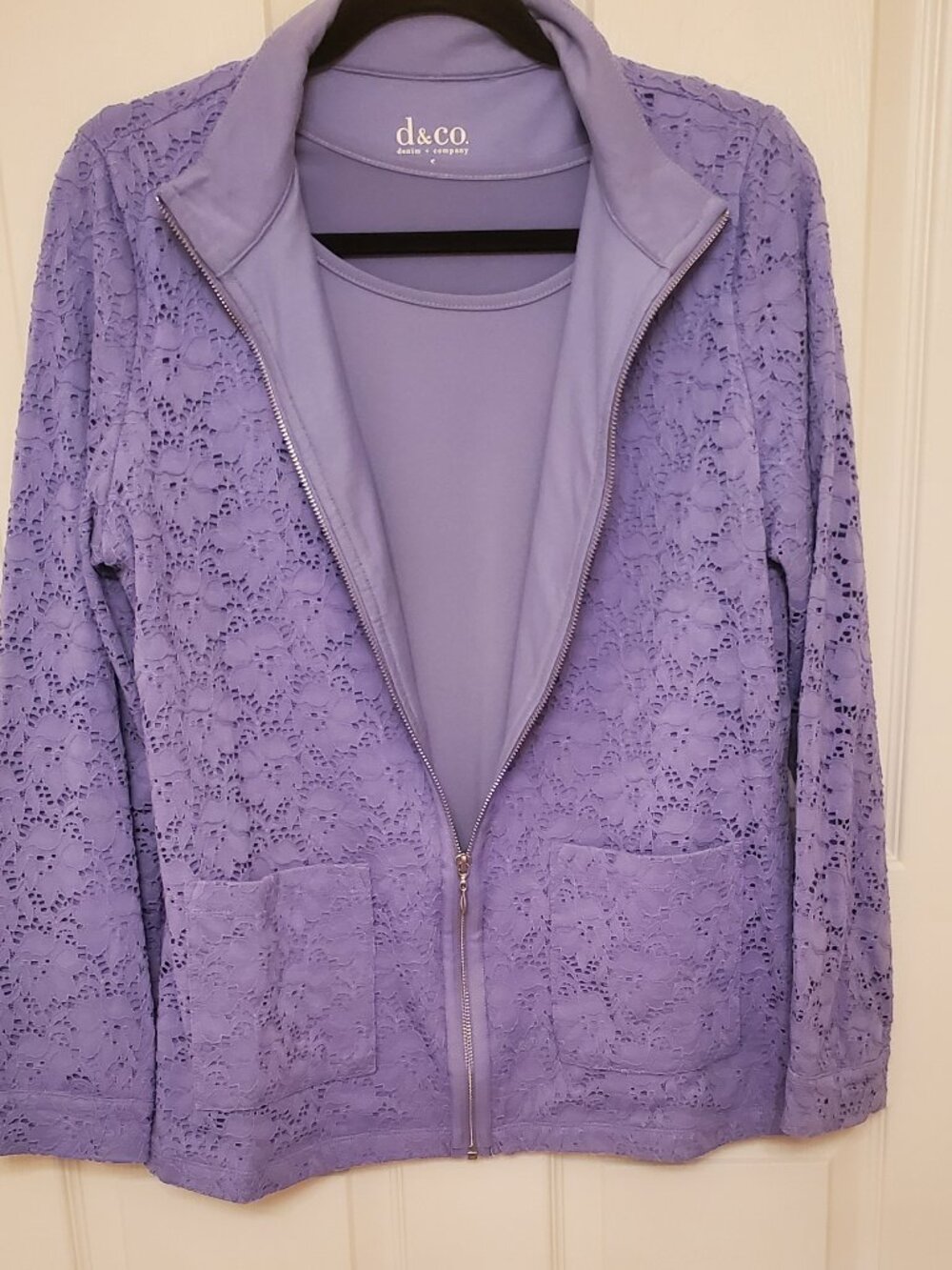 Denim &Co Lace Jacket with matching tank